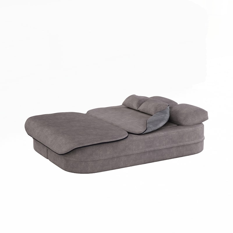 Folding Mattress Sofa with Fixed Shape Frame Convertible Sleeper Foam Sofa Bed with Blanket
