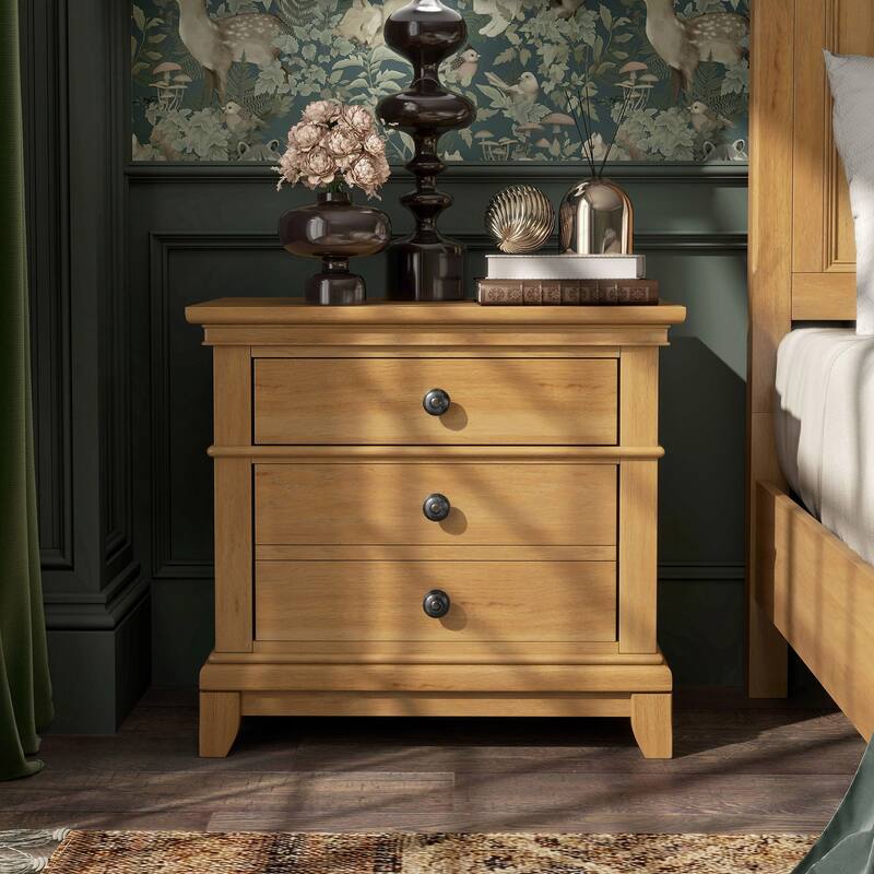 Furniture of America Wellington Farmhouse Natural Oak 4-Piece Wood Kids Bedroom Set