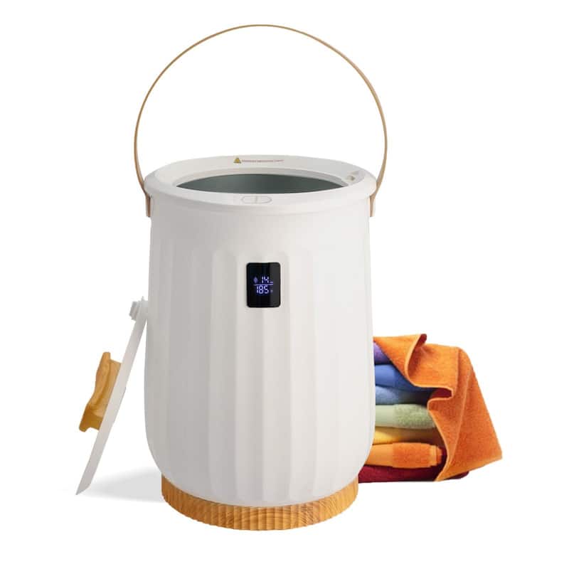 400W Electric Towel Warmer with LED Display - White