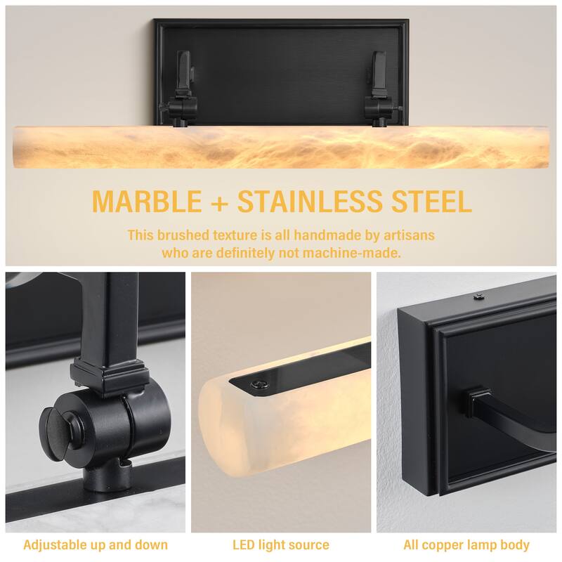 KAYLA 12/20-inch Marble Cylinder Vanity Light-Copper