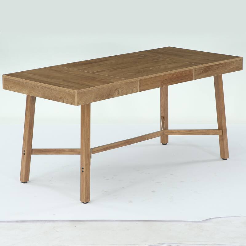 70.8-Inch Executive Desk, Large Computer Desk for Home Office, Modern Style, Oak
