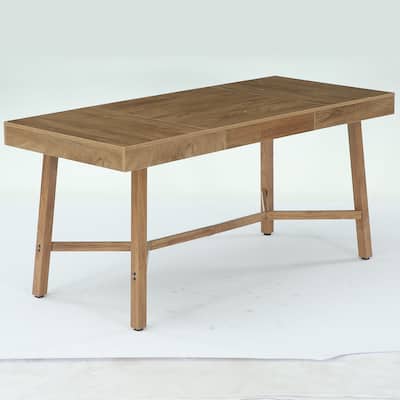 70.8-Inch Executive Desk, Large Computer Desk for Home Office, Modern Style, Oak