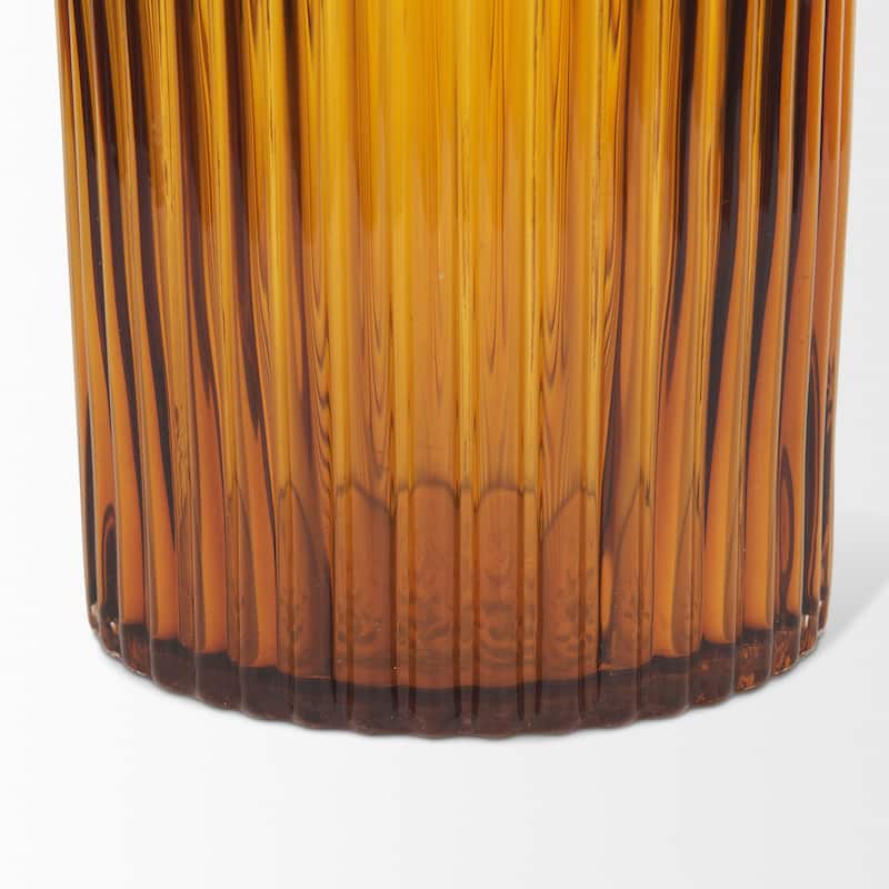 Dawn Amber Glass Vase (8")