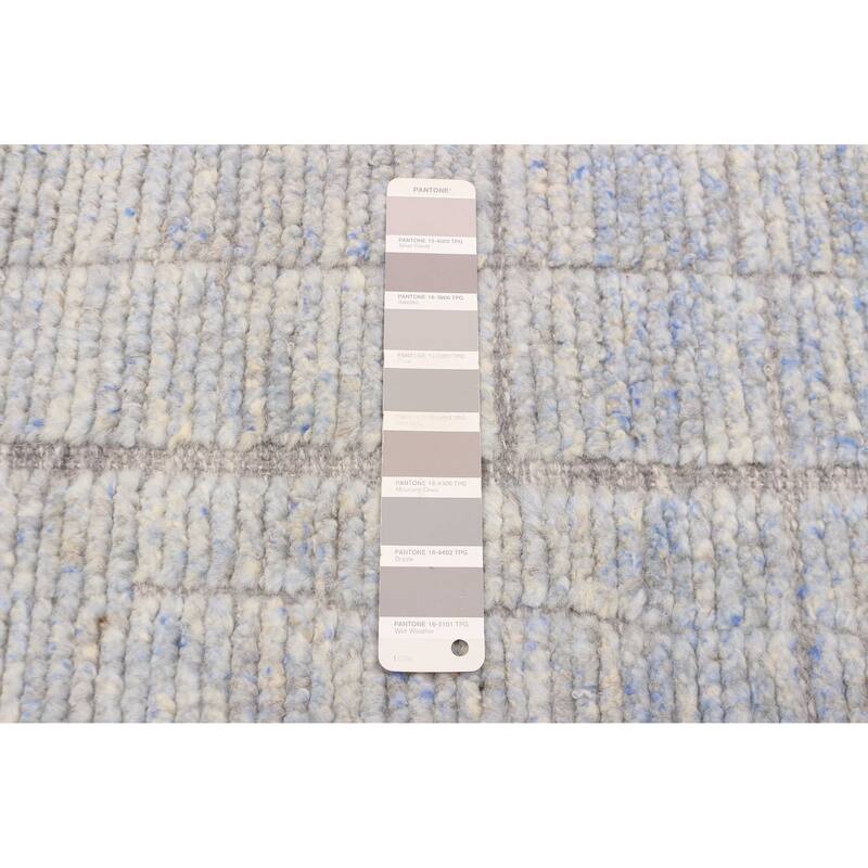 ECARPETGALLERY Hand-knotted Tangier Light Grey Wool Rug - 8'2 x 10'0