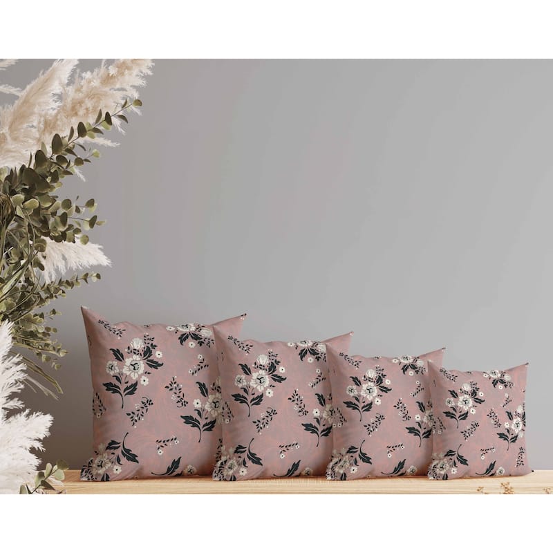 Meadow Strokes Indoor/Outdoor Reversible Throw Pillow Light and Red