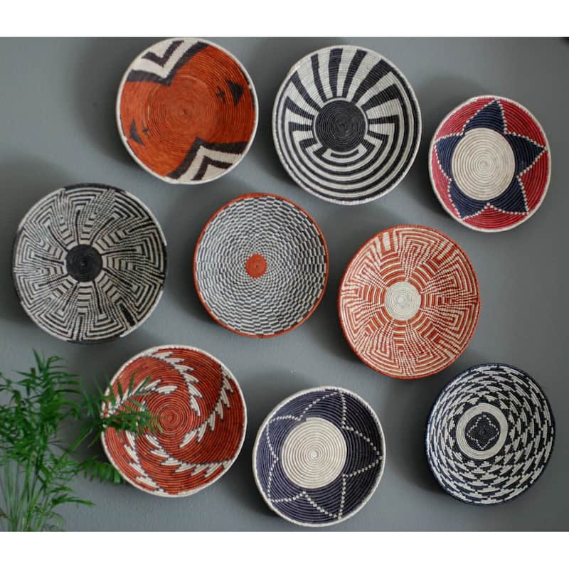 Hand Woven Palm Wall Decor Basket