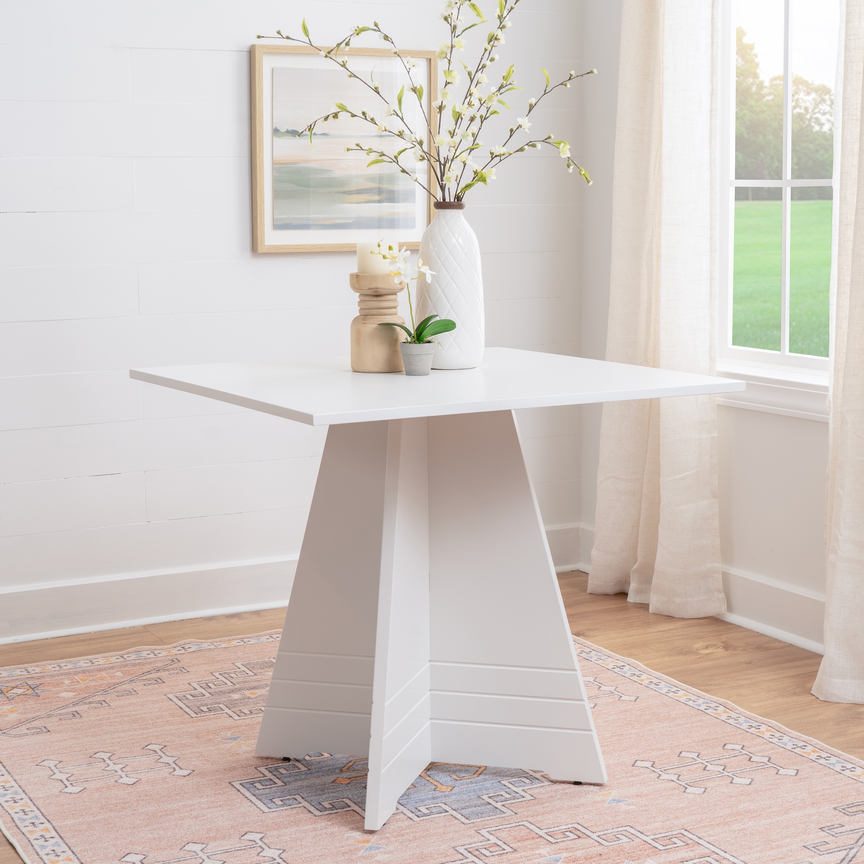 Nova Square Pedestal Table White - 32.28" W x 32.28" D x 29.02"H