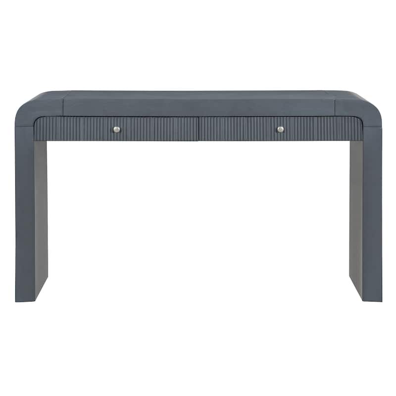 Rustic Console Table with Fluted Drawer Front for Hallway