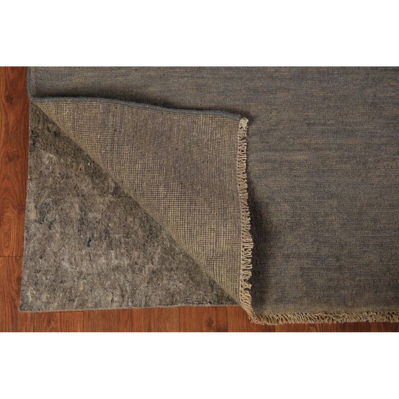 Gray Gabbeh Modern Area Rug Hand-Knotted Wool Carpet - 6'4" x 9'10"