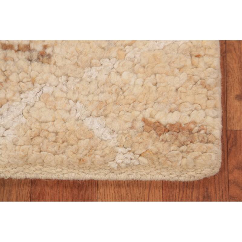 Abstract Moroccan Indian Foyer Rug Hand-Knotted Wool Carpet - 2'0"x 3'0"
