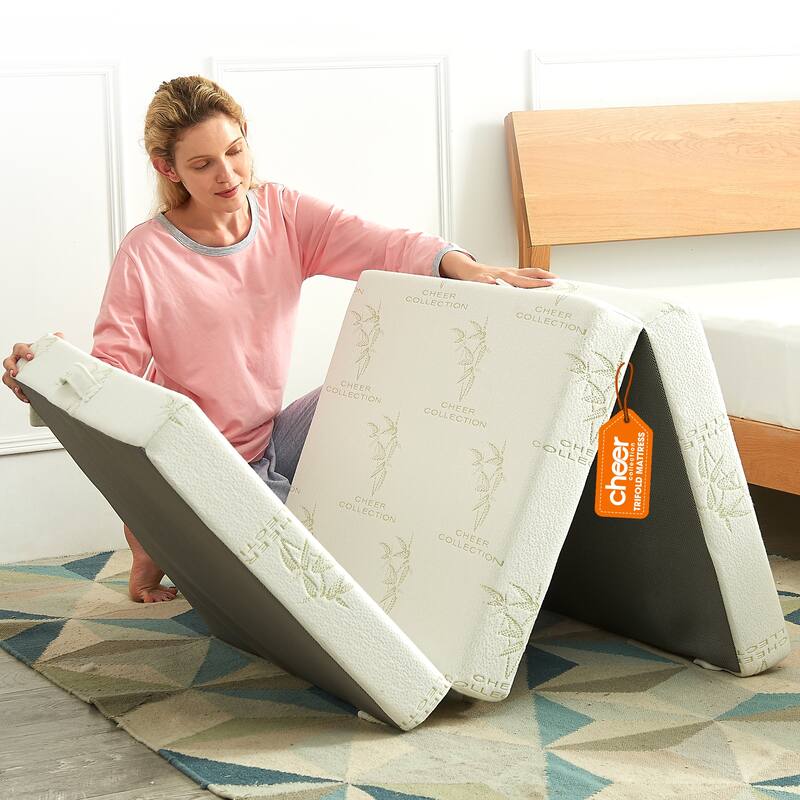 Cheer Collection Tri-fold 4-inch Folding Futon Mattress