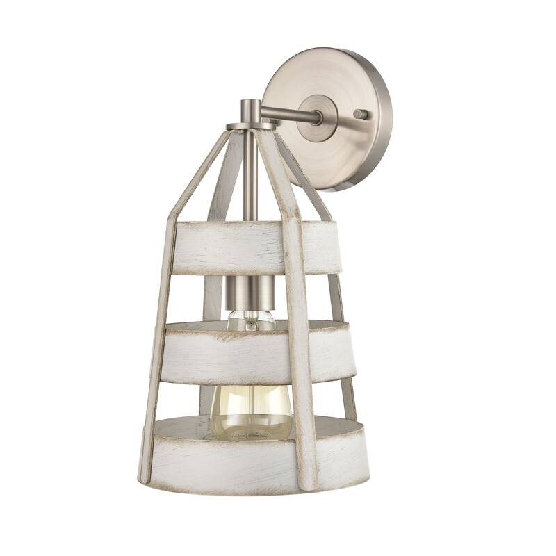 Brigantine 14'' High 1-Light Sconce - Satin Nickel - 14 inch Tall