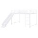 preview thumbnail 11 of 36, Unique Design Twin over Twin Size Metal Bunk Bed with Slide and Guardrails