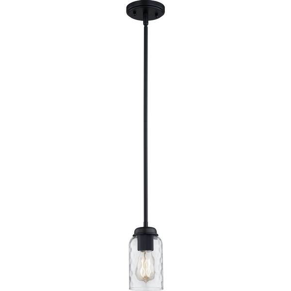 slide 2 of 8, Quoizel Blanche Matte Black 1-light Mini Pendant