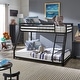 preview thumbnail 2 of 27, Zetta Metal Bunk Bed by iNSPIRE Q Junior Black - Twin over Full