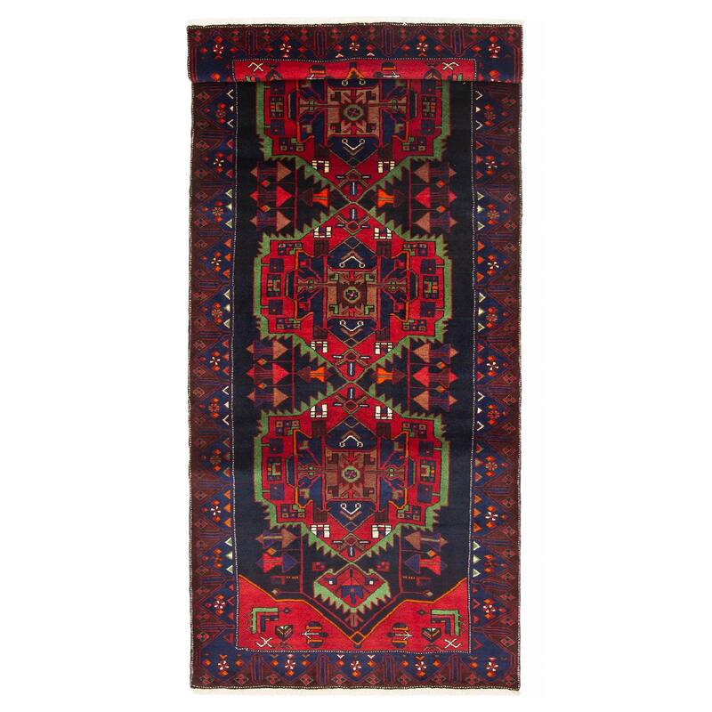 ECARPETGALLERY Hand-knotted Konya Anatolian Navy Wool Rug - 4'0 x 9'8 - Dark Navy - 4'0 x 9'8