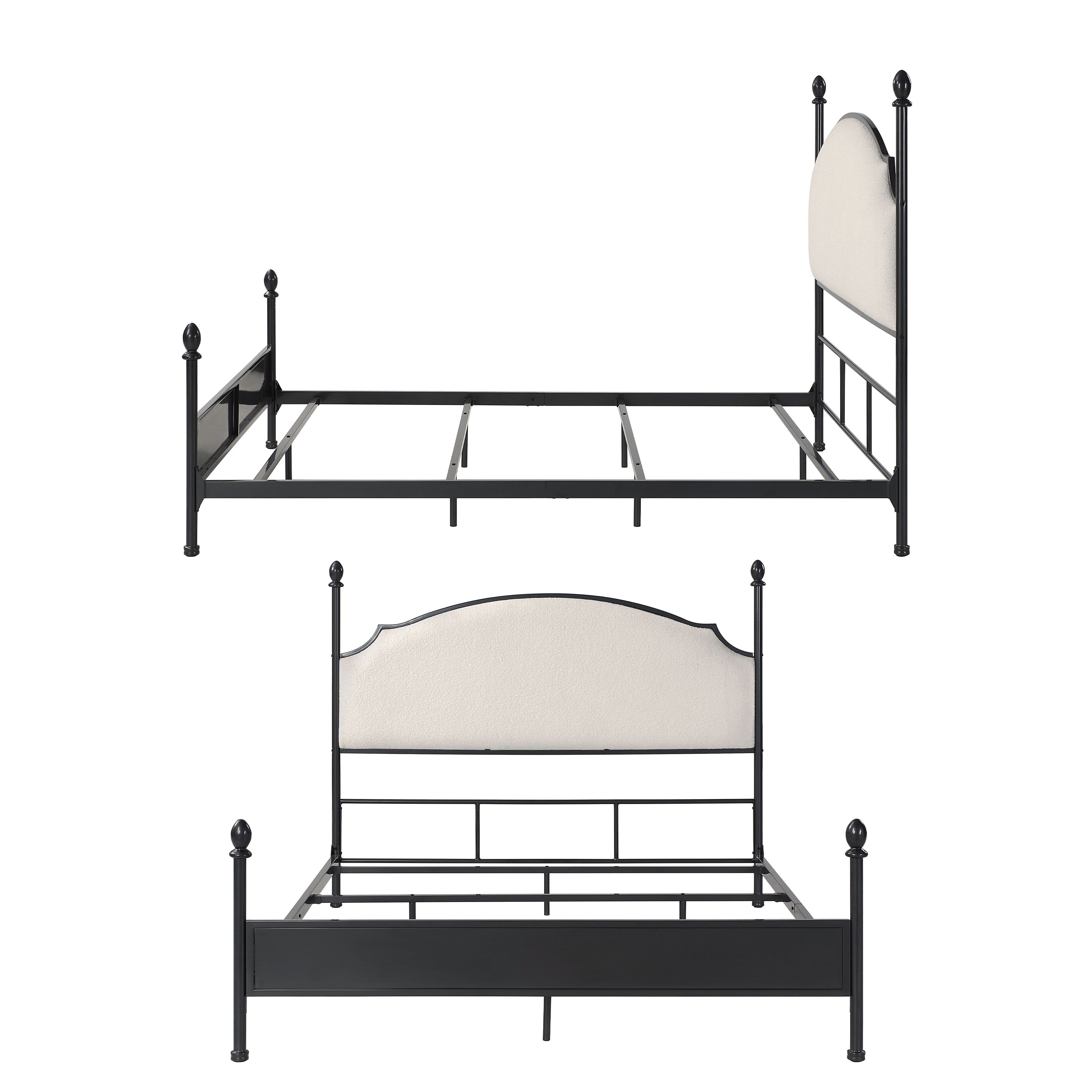 The Gray Barn Epona Modern Curved Metal Four Poster Bed