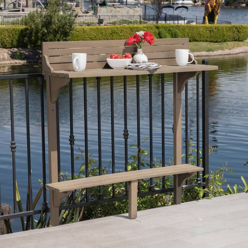 Outdoor Acacia Wood Balcony Bar Table