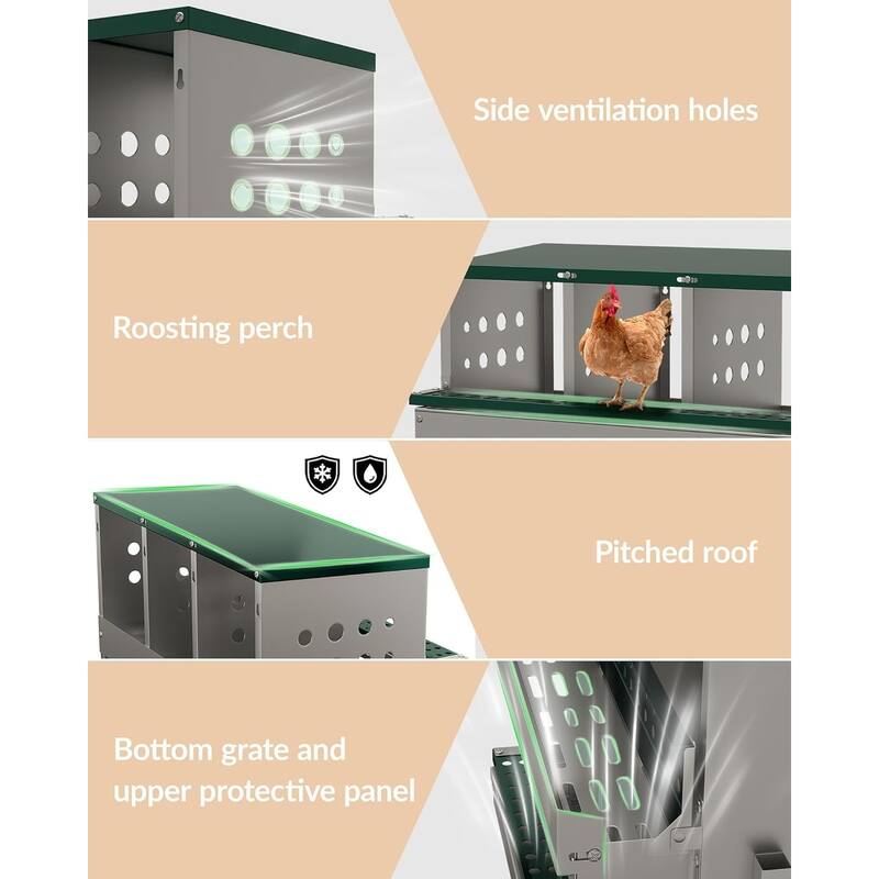 Chicken Nesting Boxes, with 8 Compartment