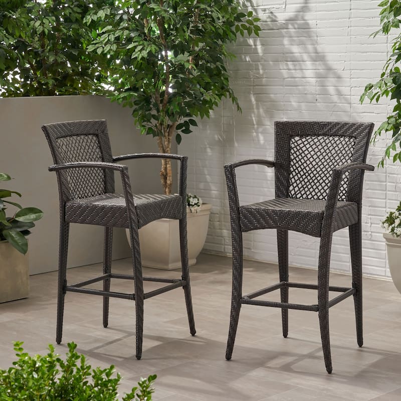 Outdoor PE rattan Barstools(Set of 2)