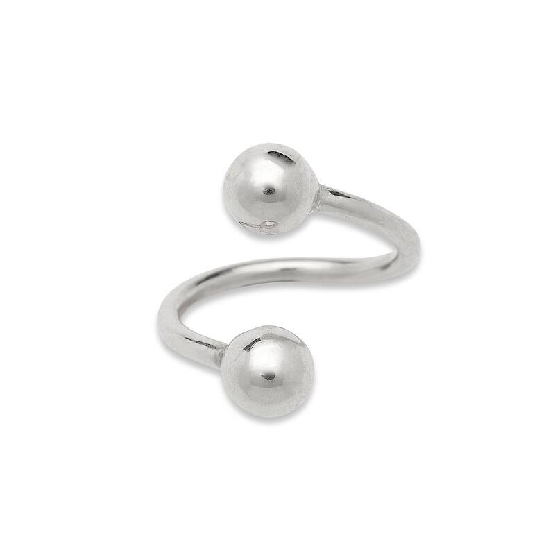 Curata Solid 14k Yellow or White Gold 16G 4mm Ball Twisted Circular Barbell Septum Ring Stud