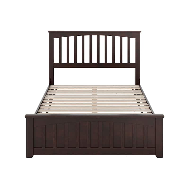 Solid Wood Low Profile Platform Bed with Footboard - Twin Twin XL Full Sizes
