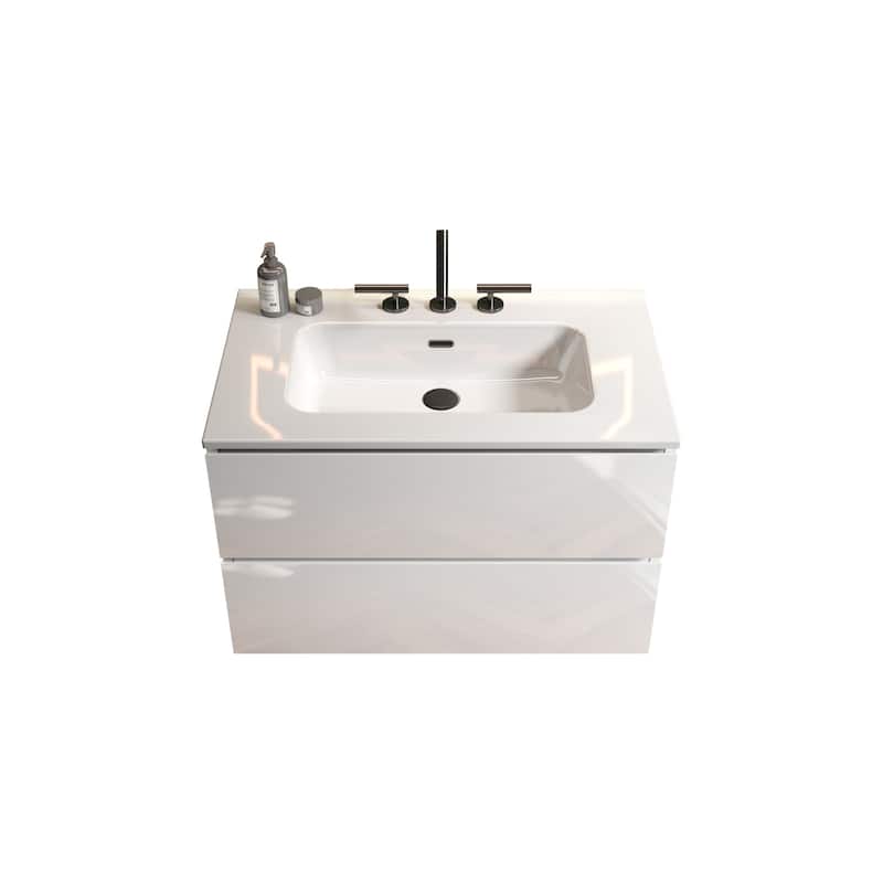 Wall Mounted Bathroom Vanity with Ceramic Sink