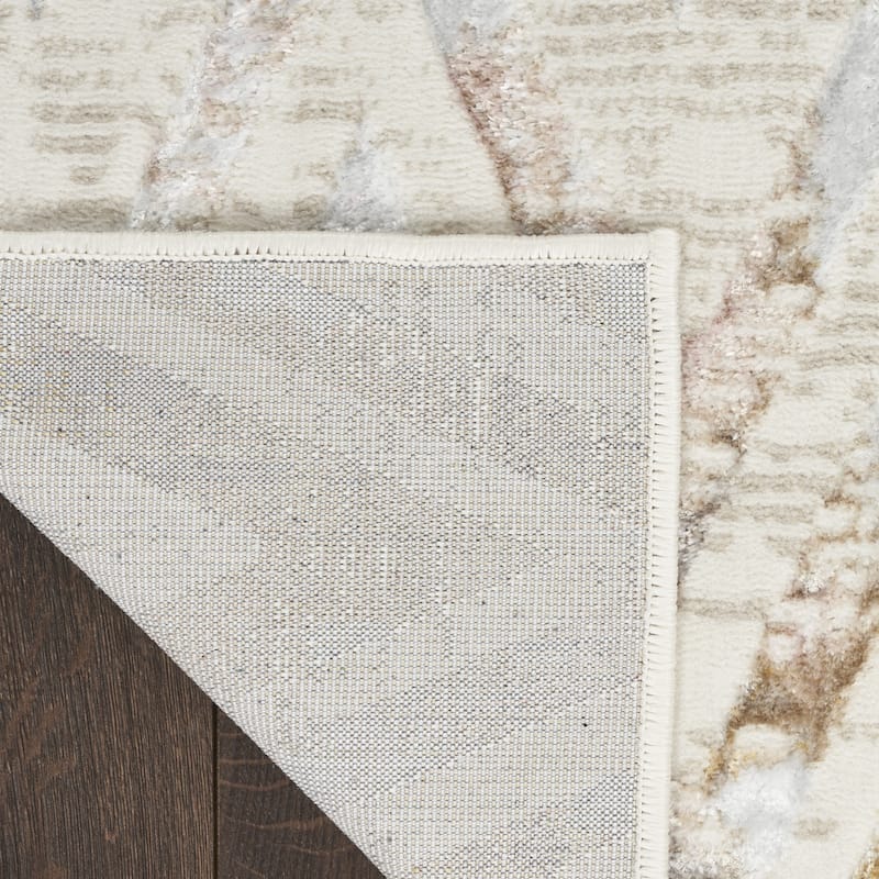 Power Loomed Distressed Abstract Modern Non Skid Stain Resistant Area Rug - 90' X '27' X '0.39