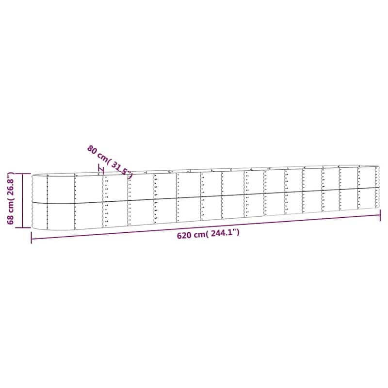 vidaXL Raised Garden Bed Raised Flower Bed Galvanized Steel Outdoor Planter