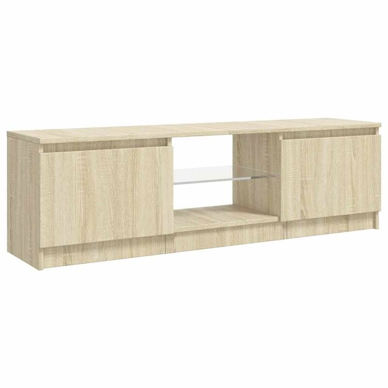 vidaXL TV Stand with LED Lights Sonoma Oak 47.2"x11.8"x14.2" - 47.2" x 12" x 14"