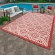 preview thumbnail 112 of 114, Gertmenian Solterra Bohemian Moroccan Global Weather Resistant Polypropylene Flatweave Indoor/ Outdoor Area Rug Collection 6'6"x9'6" - Medina Red