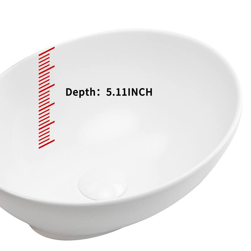 GDFStudio - Rosdale Modern Ceramic Vessel Sink with Above-Counter Design