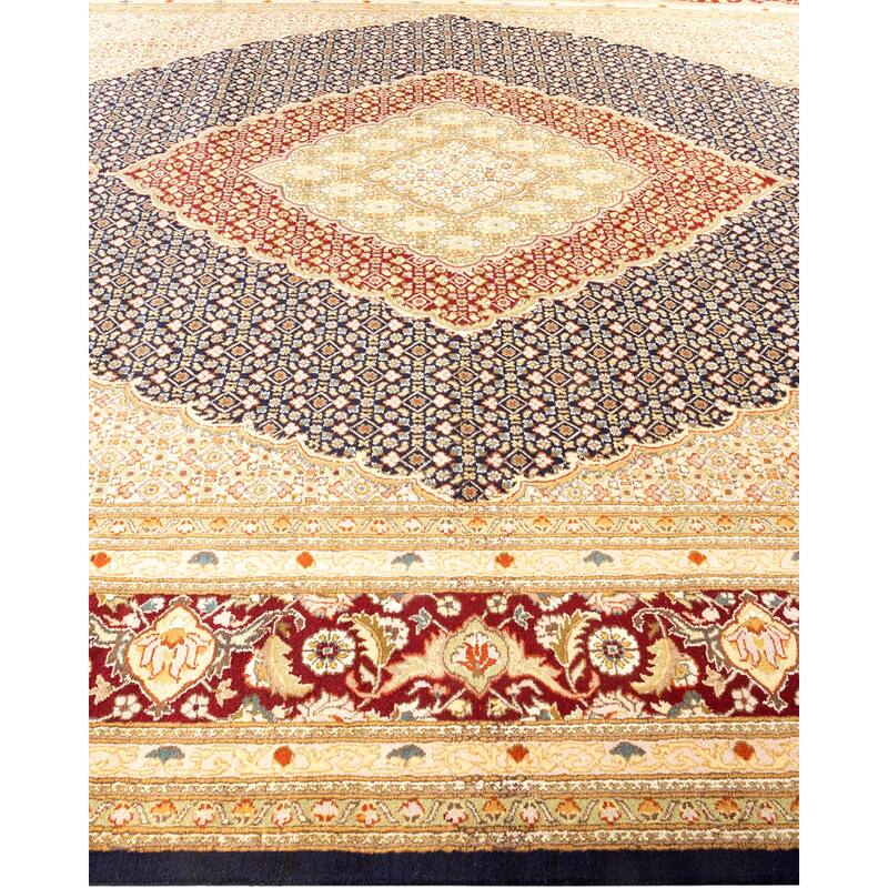 Overton Hand Knotted Wool Vintage Inspired Traditional Mogul Blue Area Rug - 9 X 12