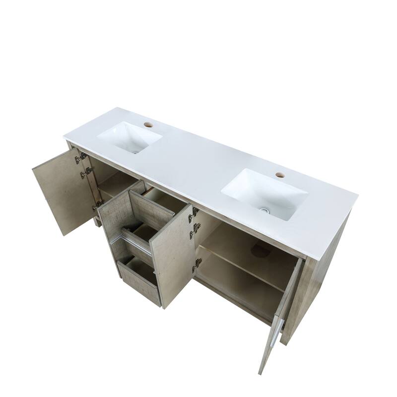 Lafarre 30 in W x 20 in D Rustic Acacia Bath Vanity and White Quartz Top