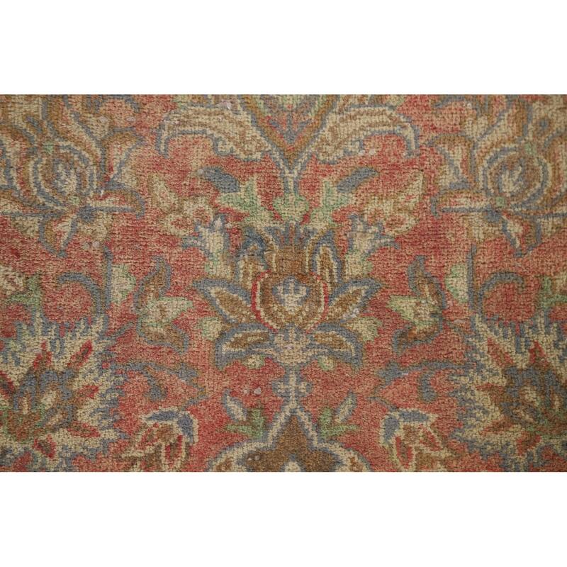 Hand Knotted Oriental 100% Wool Carpet Traditional Floral Oranges & Rust Kashan Area Rug - 13' 0'' X 9' 6''