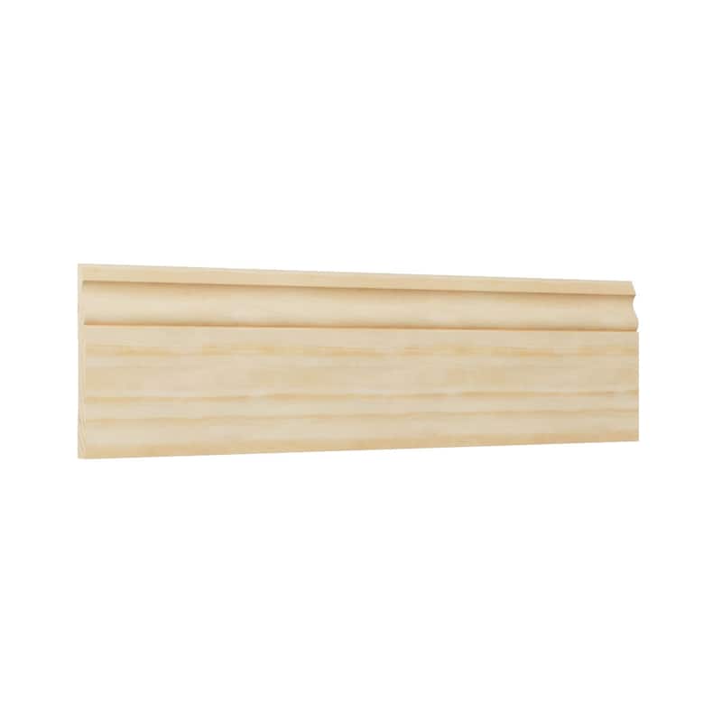 WM217: 9/16-in D x 5-1/4-in W x 96-in L Americraft Solid Hardwood Stain Grade Base Moulding