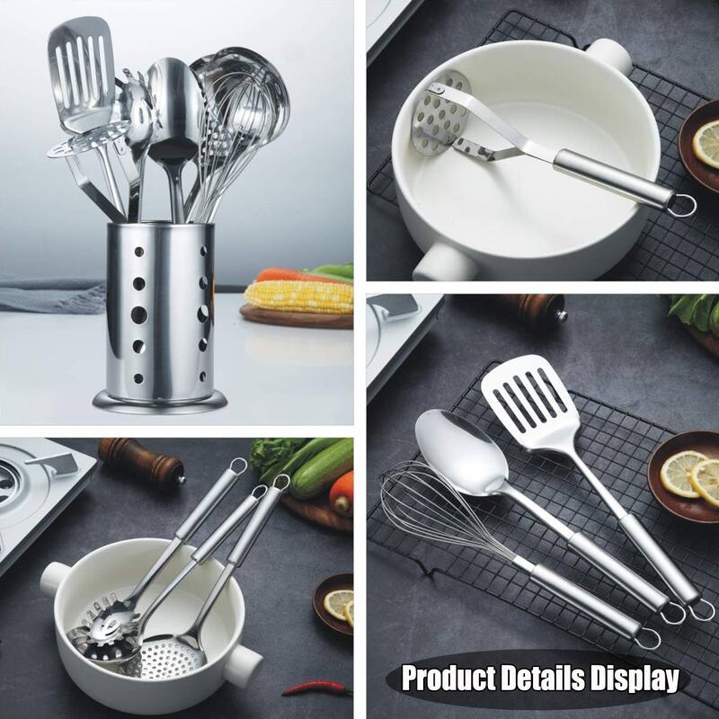 Stainless Steel Kitchen Tool Set with Stand