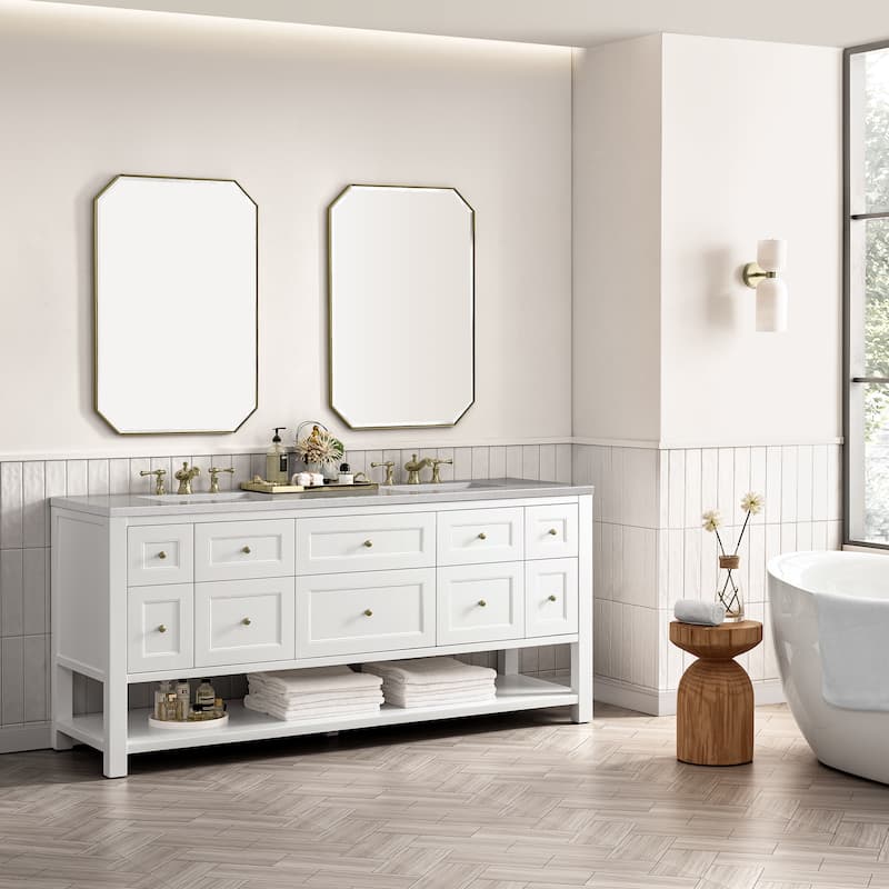 James Martin Vanities Breckenridge 72" Double Vanity, Bright White
