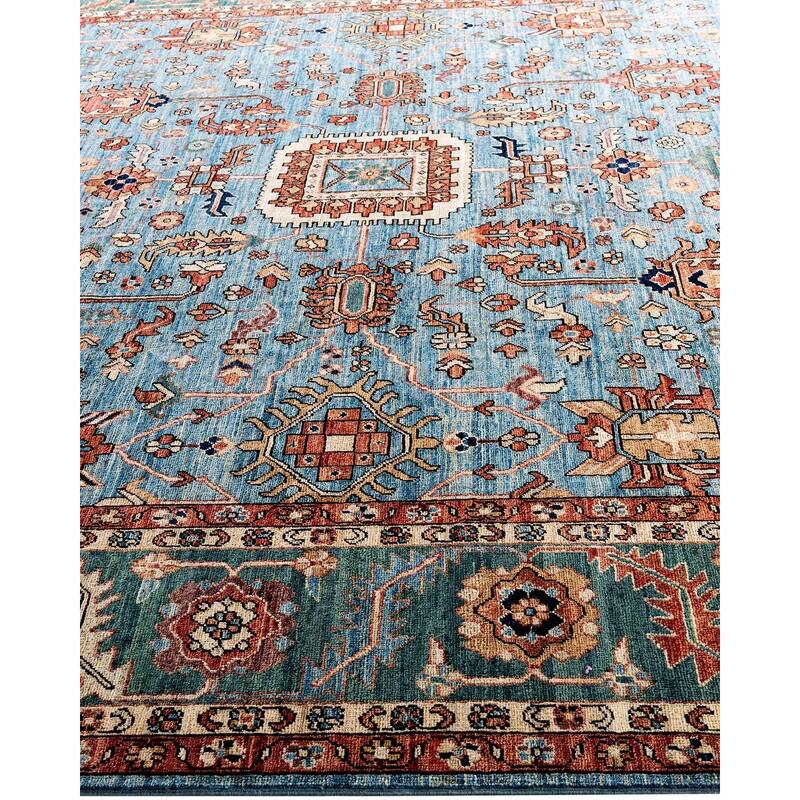 Serapi One-of-a-Kind Hand-Knotted Area Rug - Light Blue, 9' 0" x 11' 10" - 9' 0" x 11' 10"
