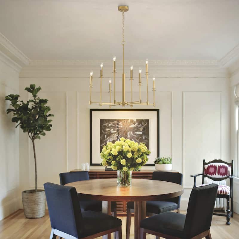 8-Light Classic Candle Chandelier Kitchen island Hanging Pendant for dining room