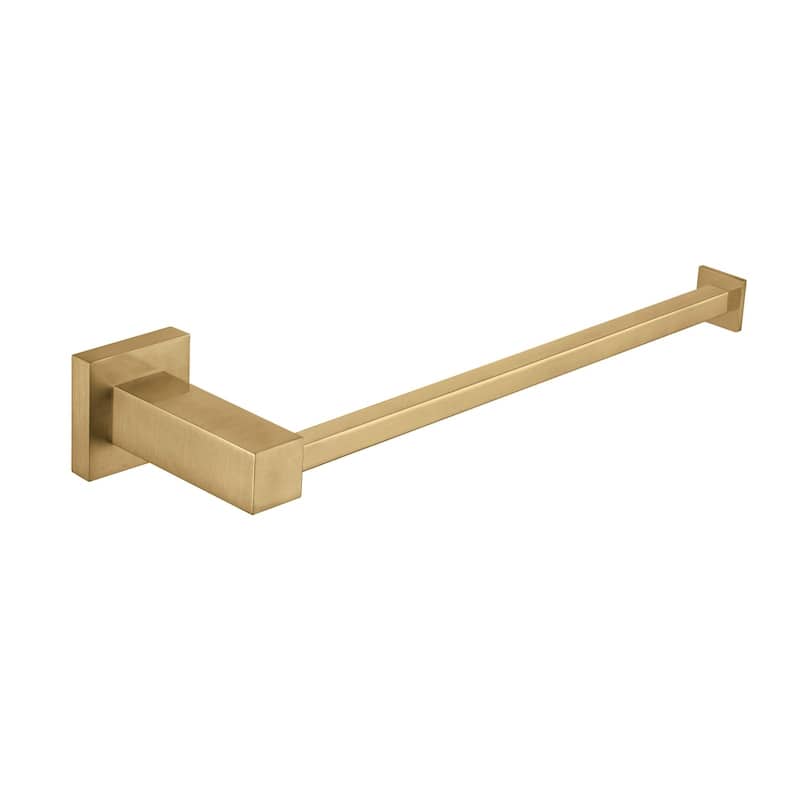 Cube 10 inch Bathroom Towel Bar - Brushed Brass