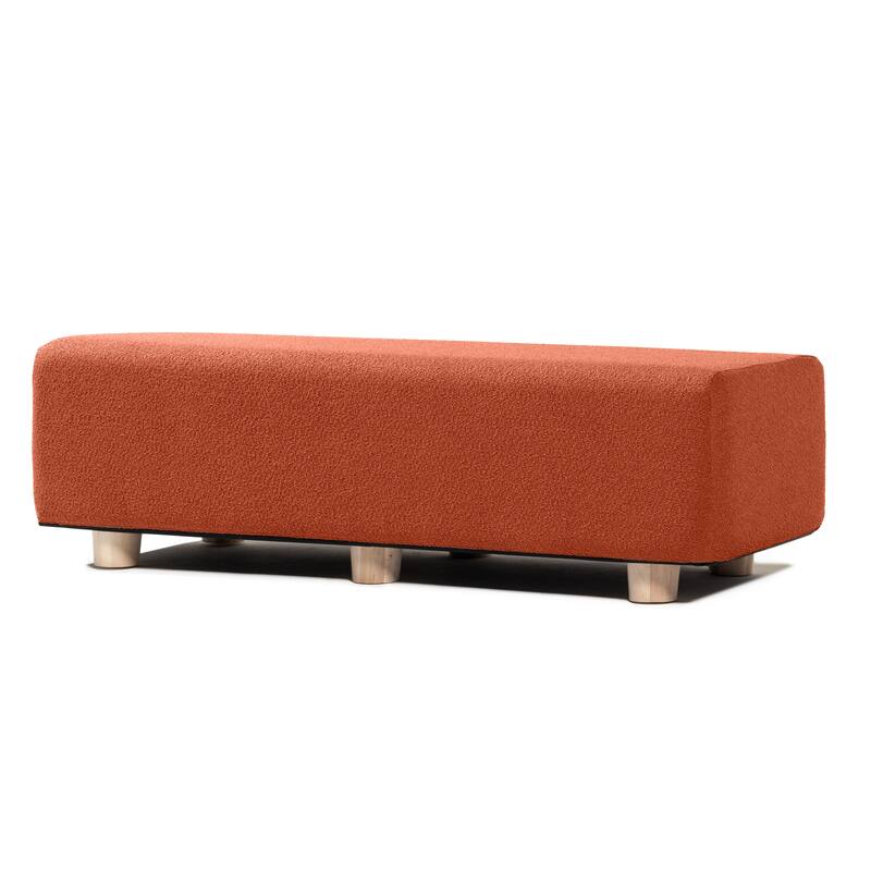 Jaxx Caya 4-in-1 Large Bed Bench, Giant Ottoman, Dining Bench, and Yoga and Massage Platform, King, Boucle