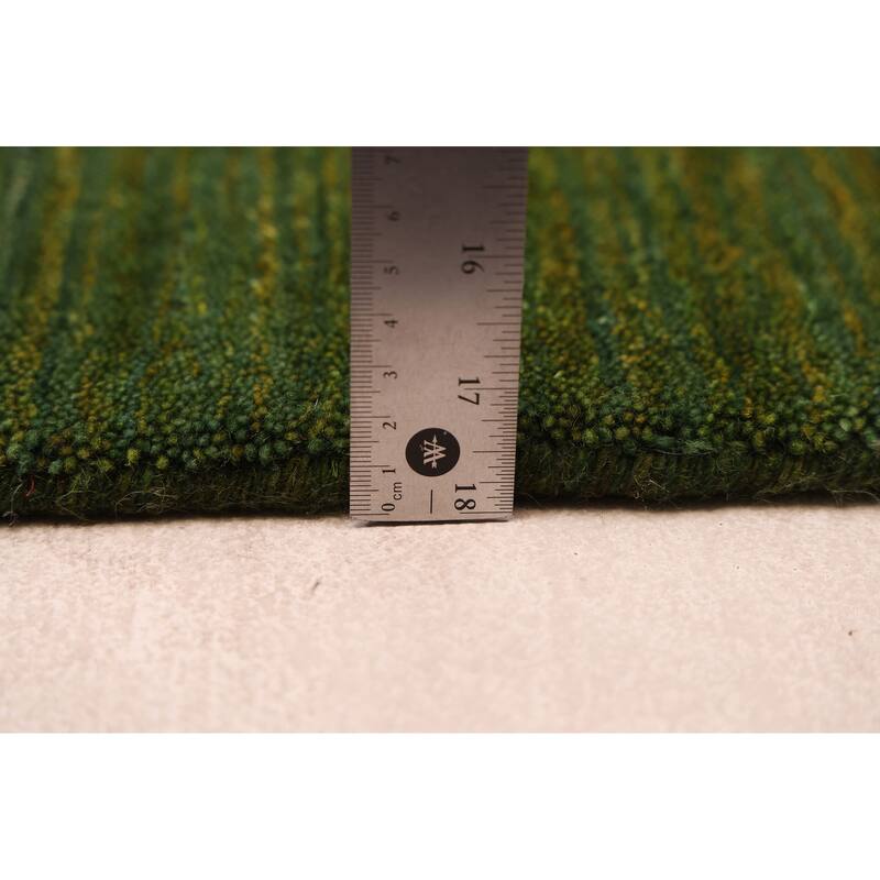 ECARPETGALLERY Hand Loomed Kashkuli Gabbeh Green Wool Rug - 5'0 x 7'11