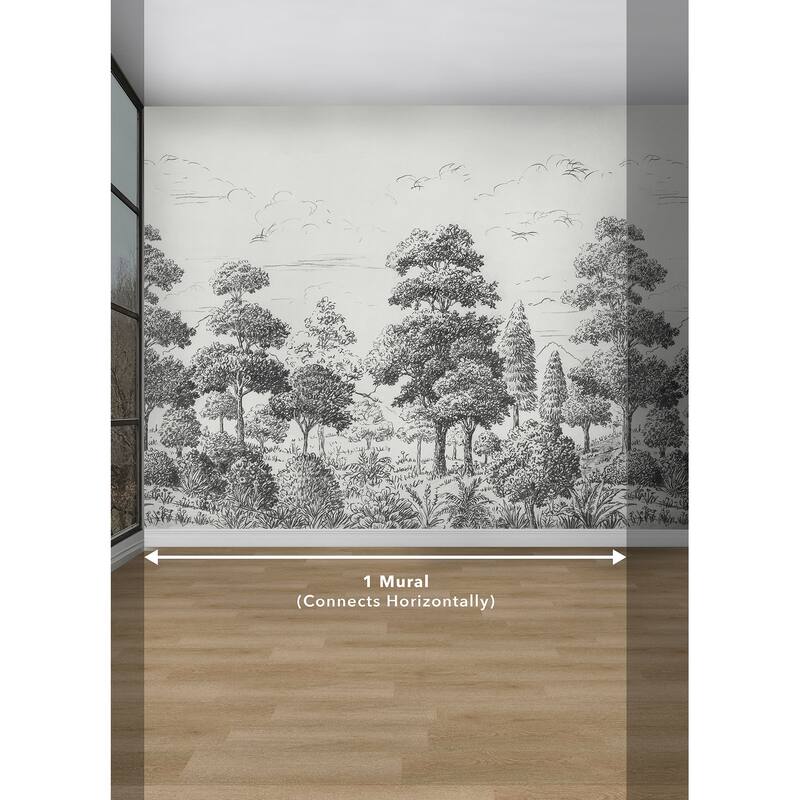 WallPops Scott Living Sylva Black Self Adhesive Mural - N/A