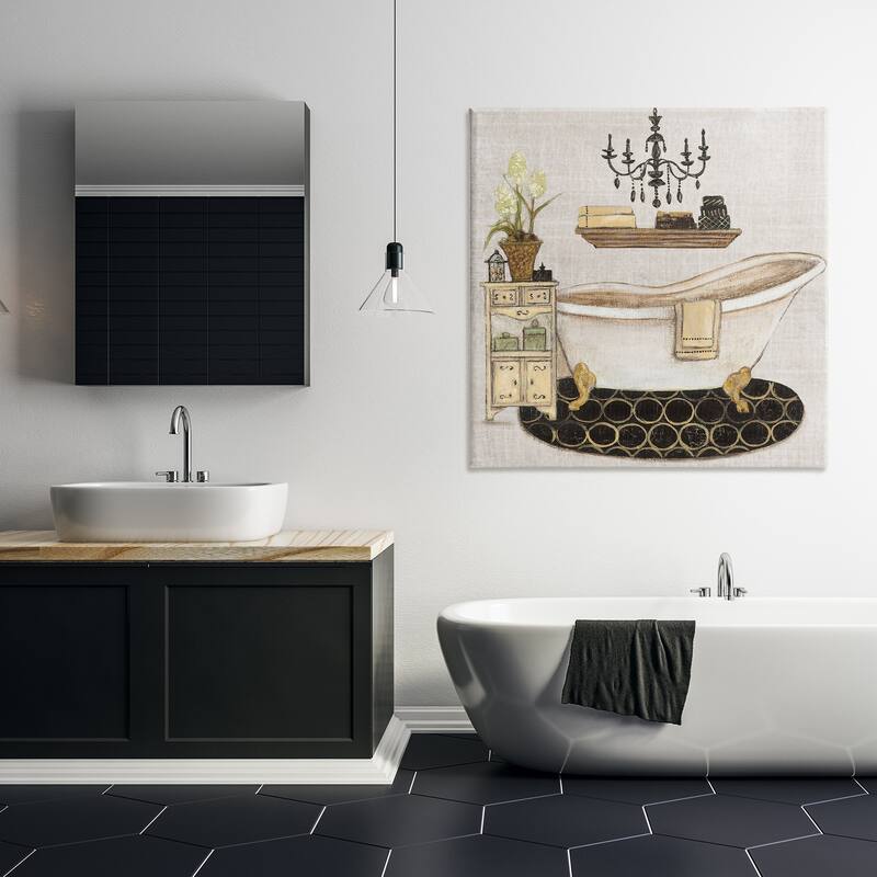 Stupell Serene Vintage Bathtub Canvas Wall Art Design By Janet Tava