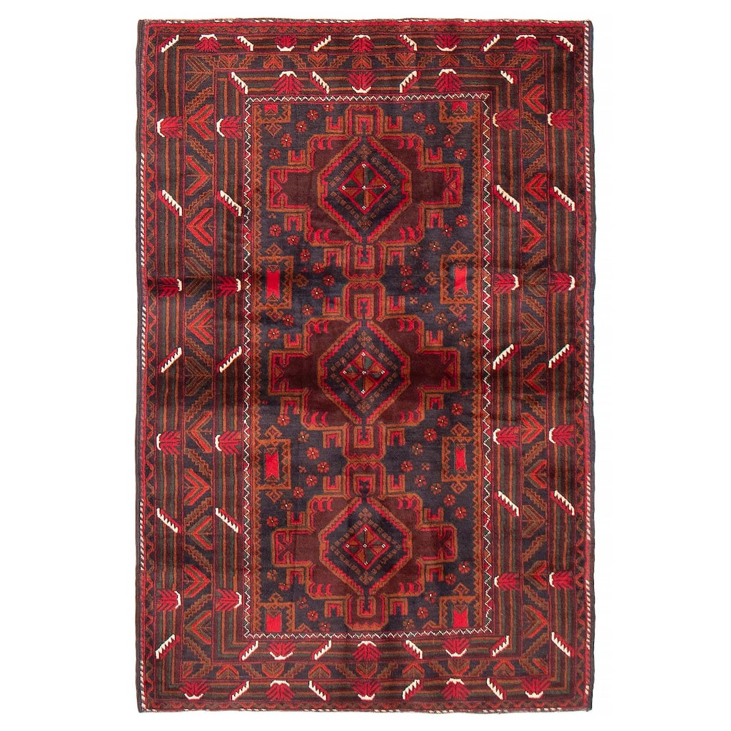 Teimani Red Rug 3'11" x 6'3" - 3'11 x 6'3