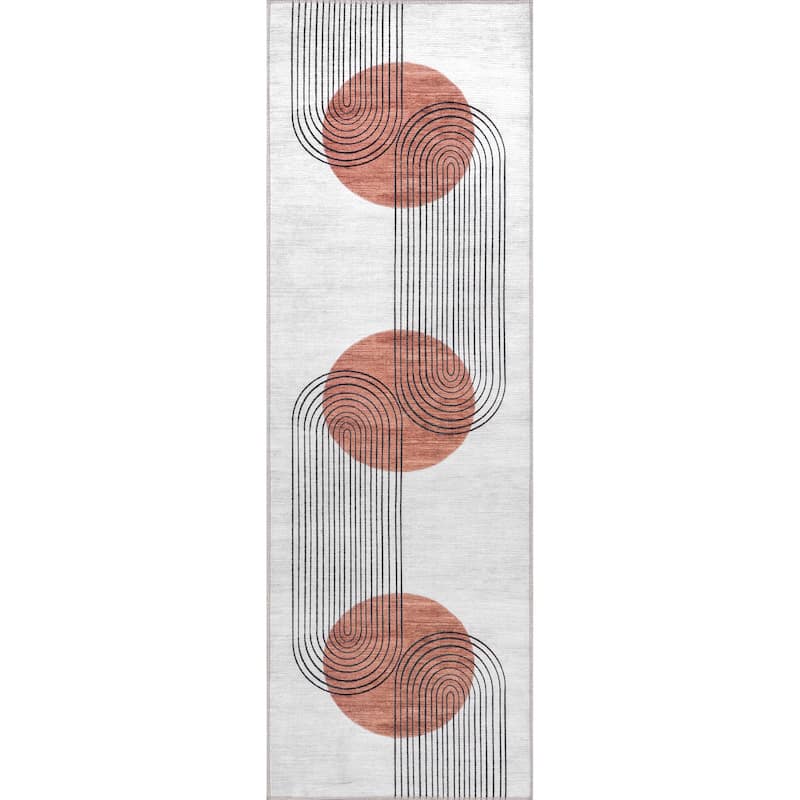 Nuloom Martine SpinClean Abstract Sun Machine Washable Area Rug