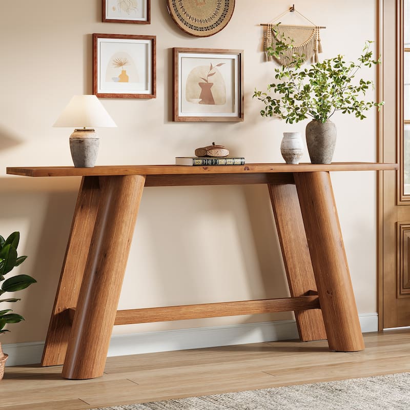 70.9 Inch Extra Long Solid Wood Console Table for Entryway - 13.78"D x 70.8"W x 33.86"H