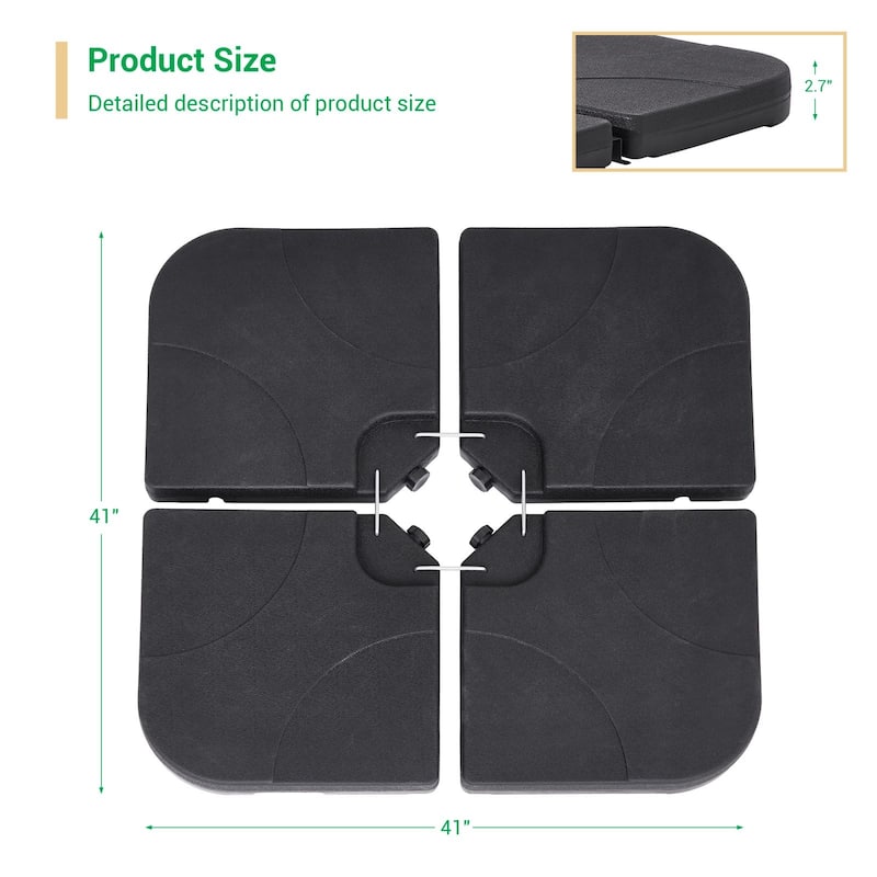 LIVOOSUN Outdoor 180LBS Black Plastic Patio Offset Umbrella Base