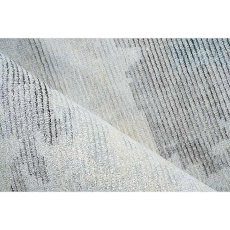 EXQUISITE RUGS Mineral Hand-loomed Wool/Bamboo Silk Beige Area Rug.